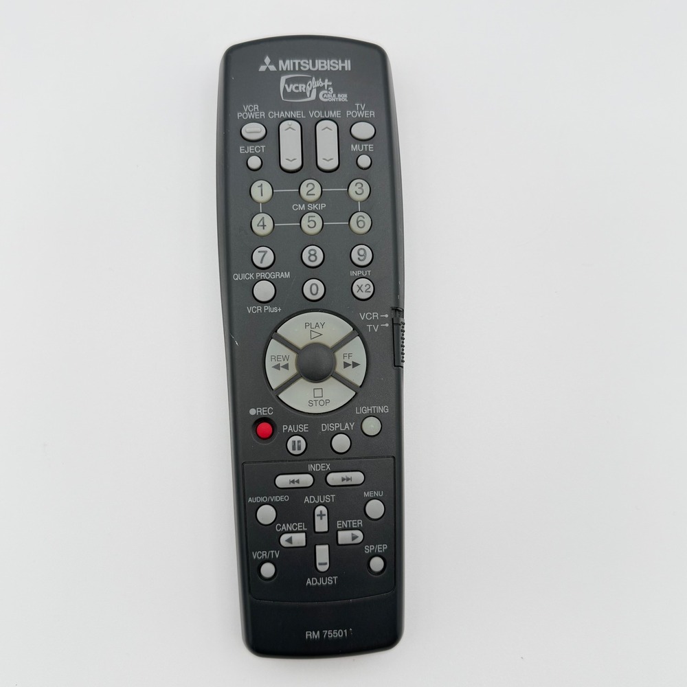 Mitsubishi RM 75501 OEM VCR Plus TV Remote Control Tested Working